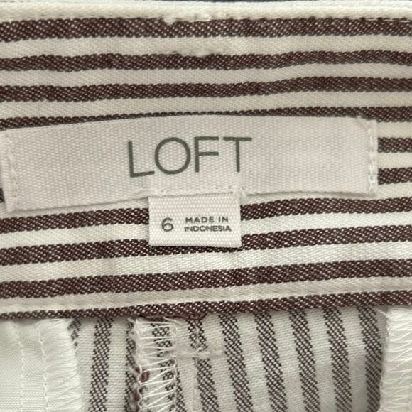 Loft Women Wide Leg Trouser Pants Brown Preppy Office Clean Girl Belted Size 6 - Picture 4 of 7